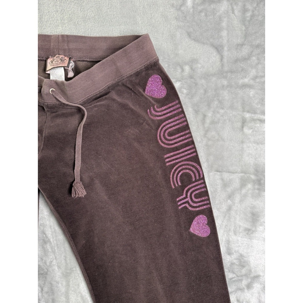 Juicy Couture Vintage Y2k Brown Velour Track Pants Women's Sz S Script Graphic - Picture 3 of 6
